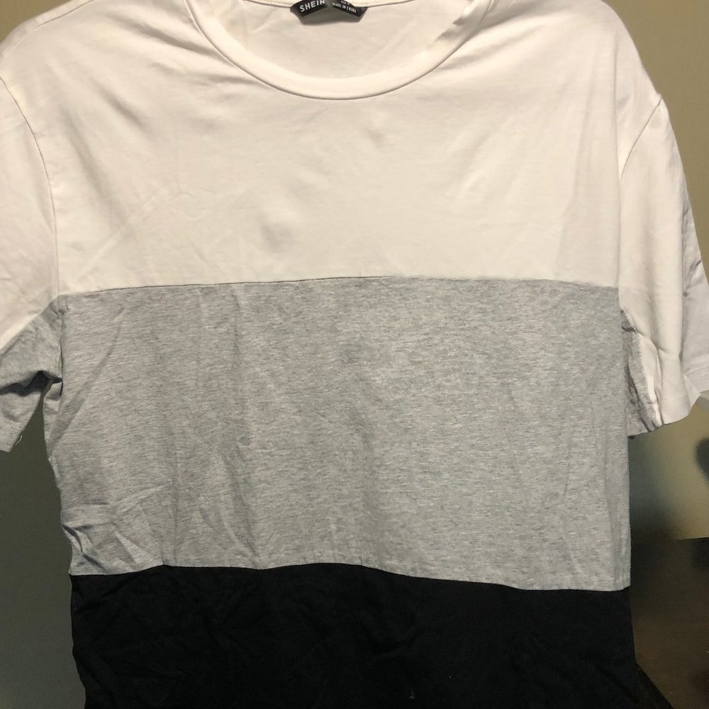 Shein Color Blocked Striped Tee